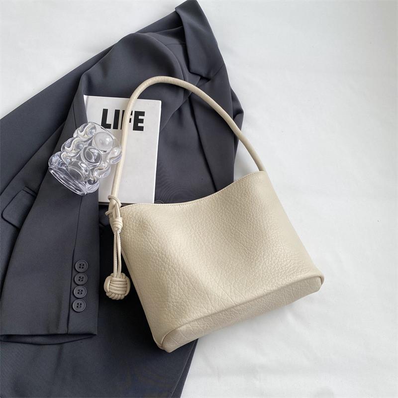 IELGY Large-capacity Simple and Versatile Portable Shoulder Bag, Popular Texture Korean Bucket Bag