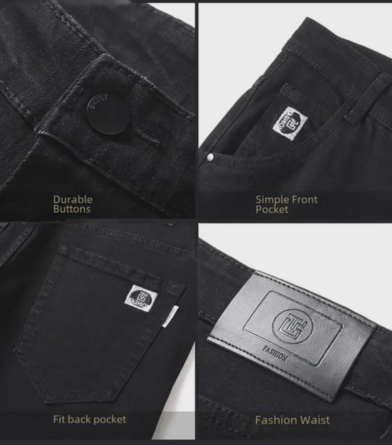 Мужские классические эластичные прямые джинсы — удобные, модные, облегающие, универсальные, повседневные брюки