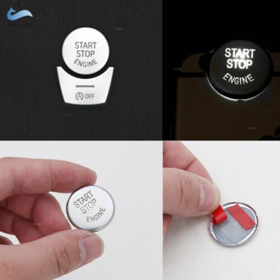 Silver Engine Start Stop Push button Stickers for BMW 5 6 7 series F10 GT F07