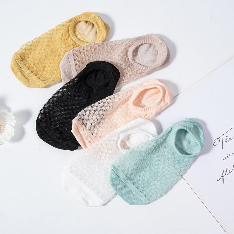 5 пар/лот квадратные сетчатые носки-лодочки для женщин, летние тонкие дышащие сетчатые носки с неглубоким ртом для девочек, дышащие силиконовые носки-лодочки