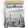 3pcs Bedding Set Grey New York City Landscape Home Textile Duvet Cover Pillow Case Boy Kid Teen Girl Bedding Covers Set