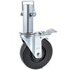 4 Pack 5" Heavy Duty Scaffolding Rubber Swivel Caster With Dual Locking 1.25" Square Stem 440LBS Capacity Per Wheel