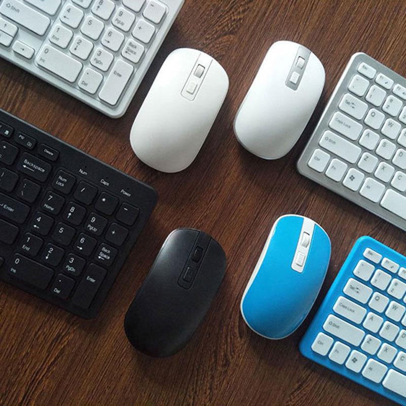 Комплект беспроводной клавиатуры и мыши 2.4G - универсальный для ноутбука, настольного компьютера, Smart TV, дизайн Chocolate