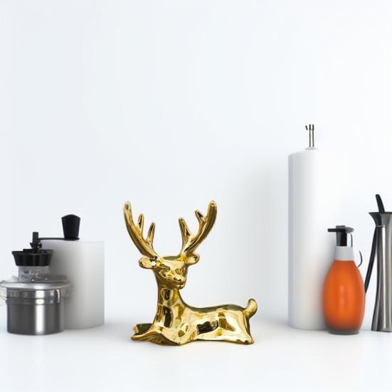 2 шт. винтажный золотой олень орнамент цинковый сплав роскошный лежащий стоячий олень фигурка статуя скульптура настольное украшение дети взрослые