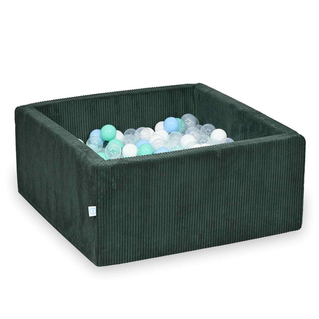 Dry pool 90x90x40 Corduroy Green 400 balls: transparent, white, mint, light blue