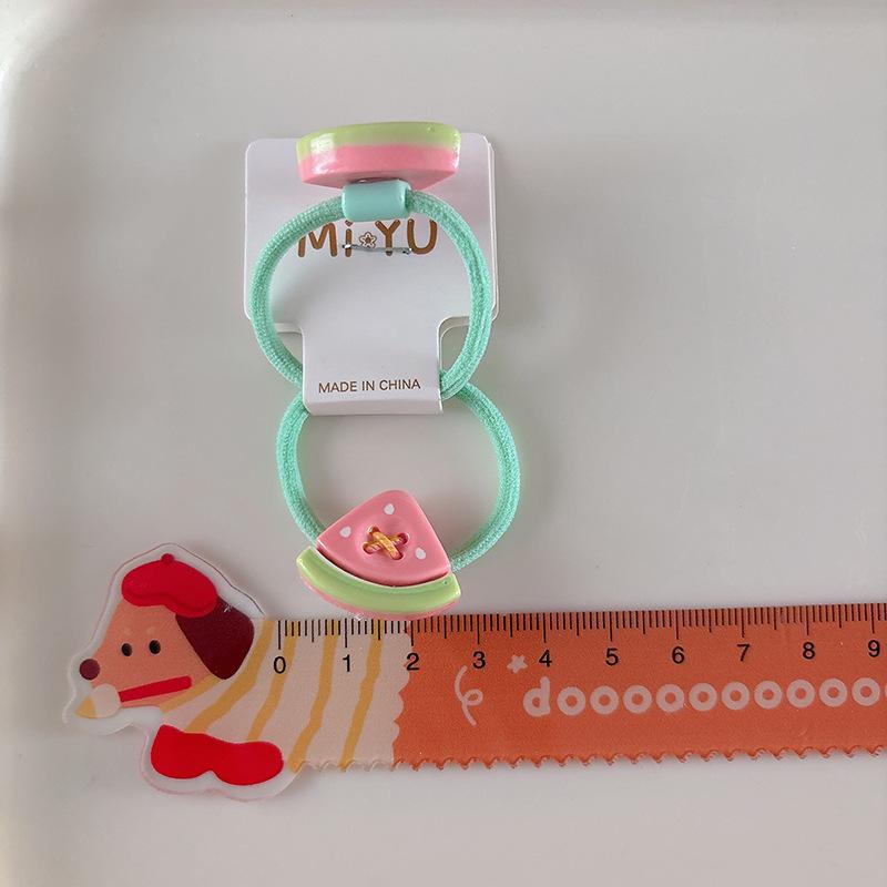 Милая мультяшная детская фруктовая эластичная резинка, летняя коса для девочек, разноцветная резинка для волос и повязка для волос, принцессина резинка для волос и аксессуар для волос