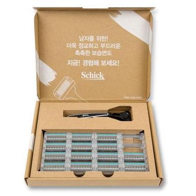 Schick Quatro 4 титановых лезвия (14 комплектов) + бритва