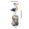 Mediterranean Style Seabird Ornament Vintage Seagull Model Wooden Seagull Craft  Coastal Home