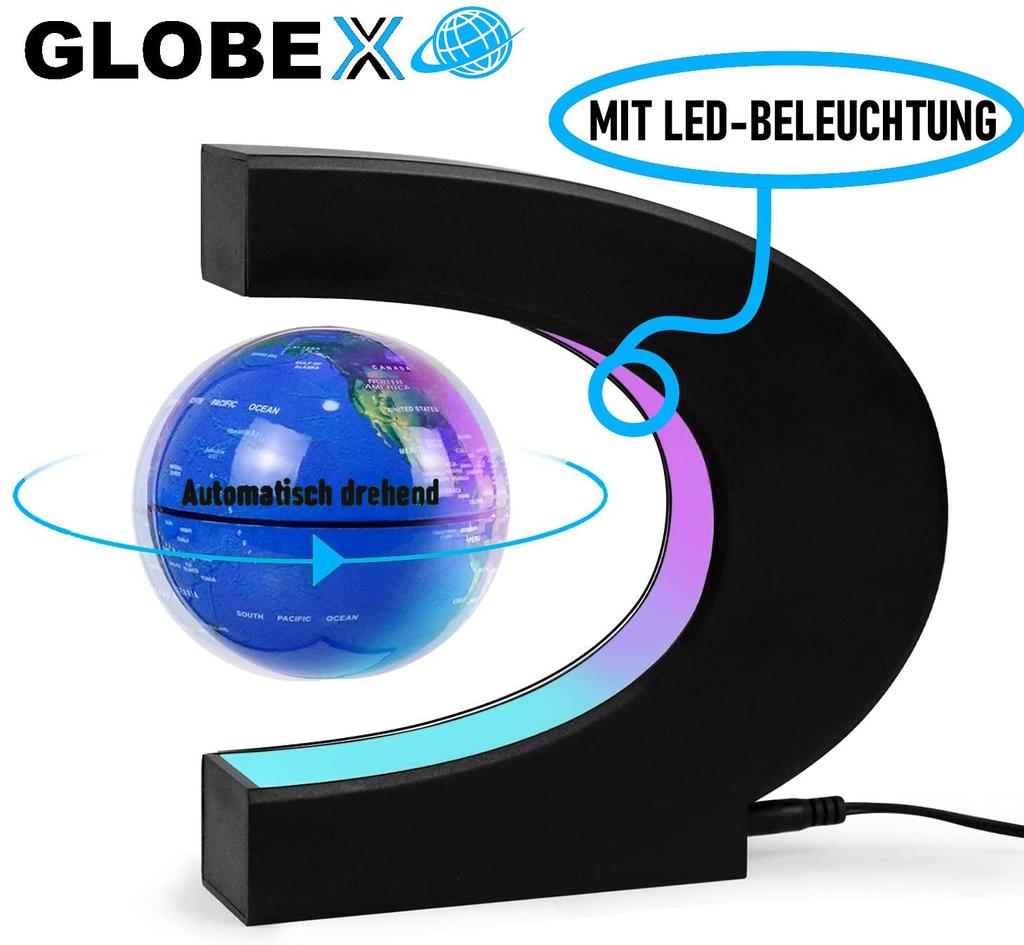 GLOBEX Floating Globe Magnetic World Globe Floating Rotating M. LED Light