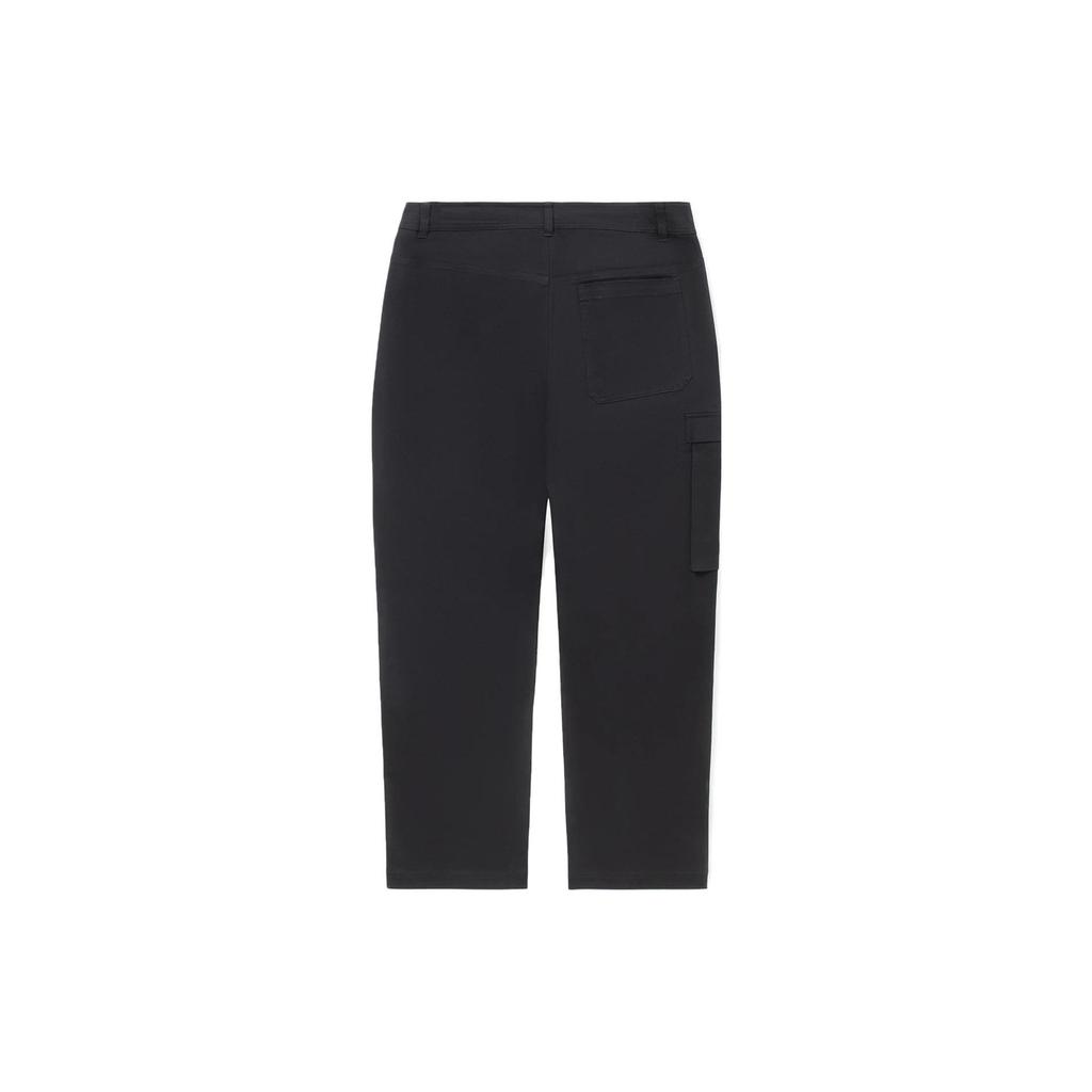 Li-Ning Solid Color Printed Logo Straight Casual Pants Men Bottoms Black AKXS385-1