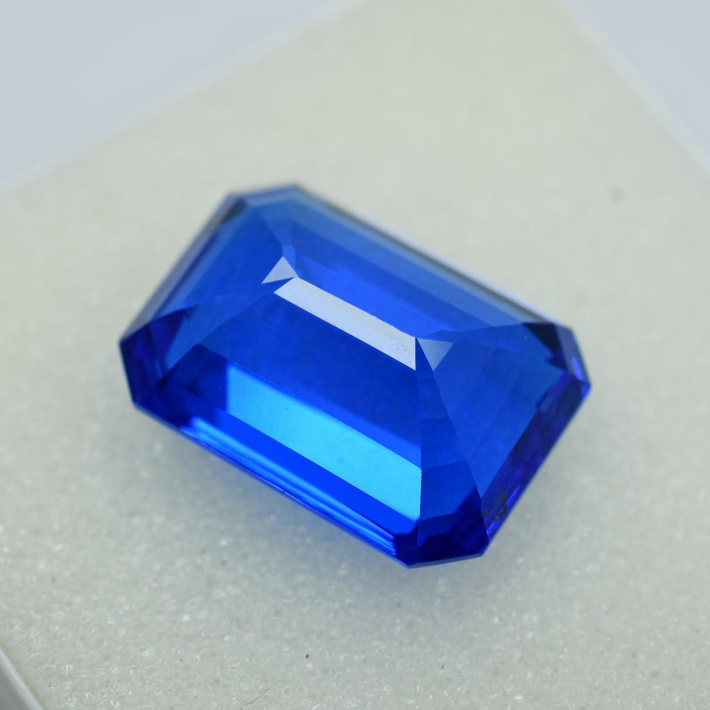 Natural Blue Tanzanite Loose Gemstone Dark 22.07 ct Emerald Shape for Jewelry Making and Crafts