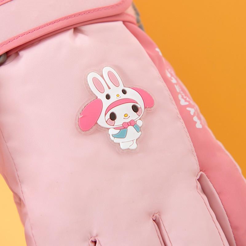 Cartoon Print Winter Warm Touchscreen Gloves Kids Girls Boys Skiing Cycling Windproof Waterproof Fleece Lined