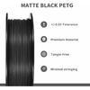 Petg Filament 1.75,Black Matte Petg 3D Printing Filament 1.75mm Dimensional Accuracy +/- 0.02 mm, 1Kg Spool(2.2lbs),Fit Most FDM Printers