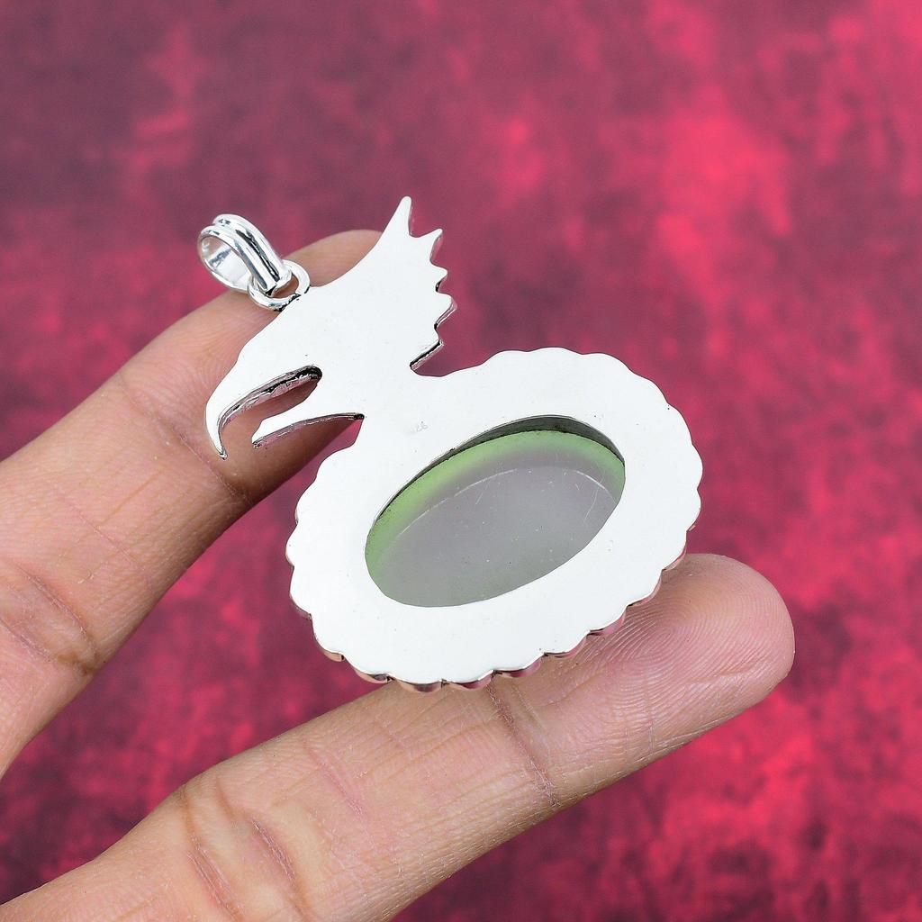 Украшения ручной работы из драгоценных камней Aqua Chalcedony, кулон из стерлингового серебра 925 пробы, уникальный дизайн, для женщин