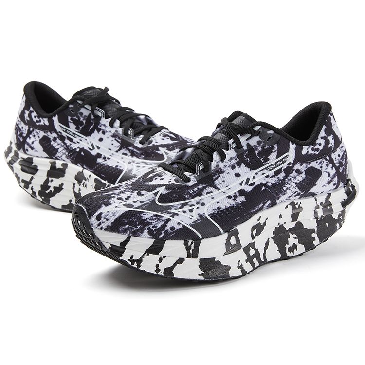 Mizuno Wave Rebellion Pro Splash Color Cushioning Non-Slip Durable Low-Top Marathon Running Shoes Unisex Running Shoes White Black J1GC231702