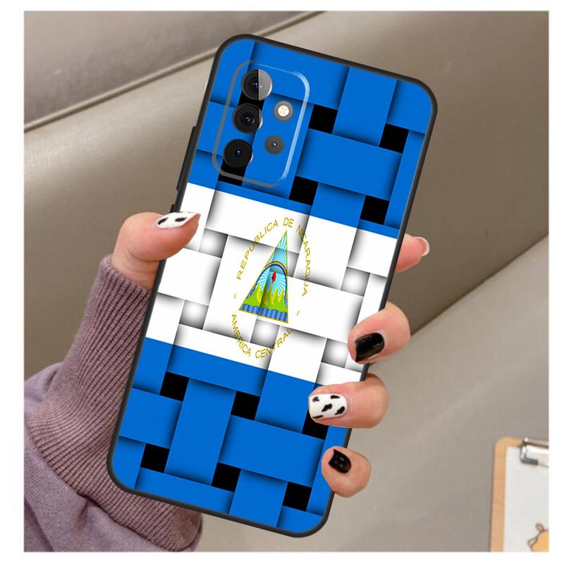 Чехол-флаг Никарагуа для Samsung Galaxy A13 A33 A53 A73 A14 A24 A34 A54 A72 A52 A32 A22 A12 A51 A71 A15 A25