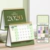Мини настольный календарь 2026 Янв.2026 - Дек.2026 12-месячный планировщик Двойной проволочный переплет Стоячий перекидной Маленький настольный календарь для дома и офиса