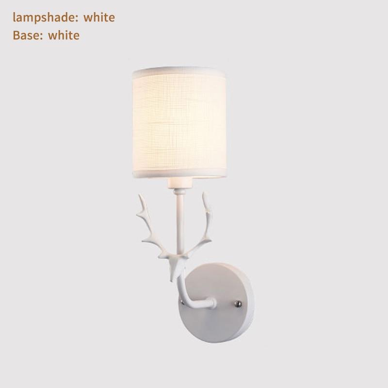 E14 Wall Lamp Cloth Iron Art Electroplating Wall Light for Home Hotel Bedroom Bedside Night Lights Christmas Antler Lamp