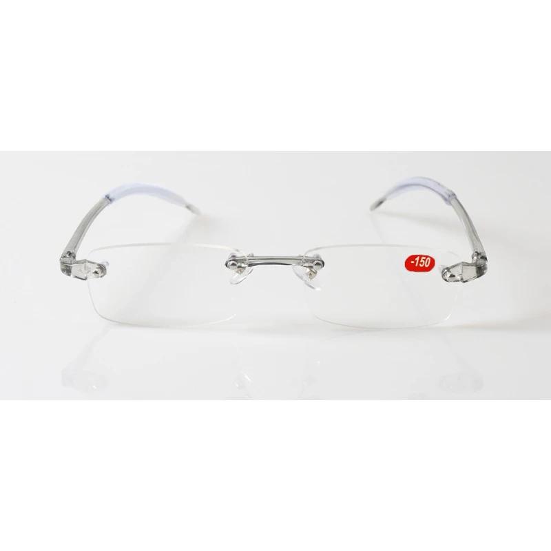 Винтажные безободковые готовые очки для миопии TR90 Сверхлегкие Мягкие Мужские Женские Сверхлегкие Полимерные Очки для Близорукости Диоптрии 100~250