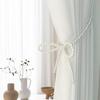 2pcs Pearl Bow Curtain Tieback Magnetic Pearl Magnetic Buckle Ins Curtain Holdback Living Room