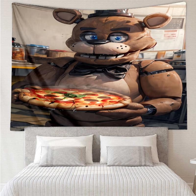 Гобелен с принтом Five Nights at Freddy's, Фон, Легкая установка, Идеально подходит для спальни, офиса и гостиной, с эстетичным настенным декором.
