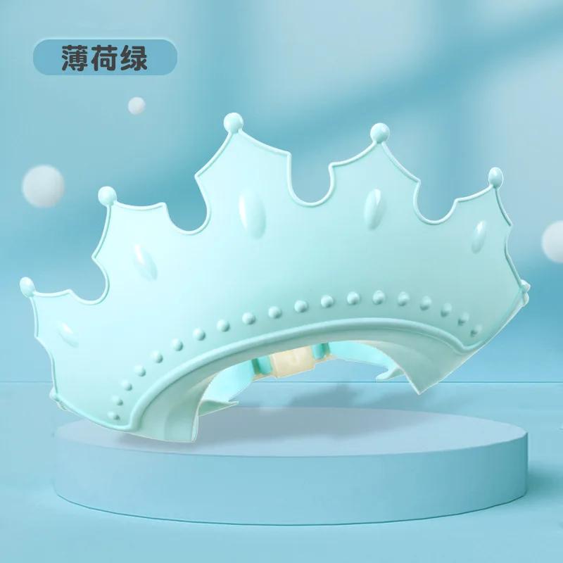 Adjustable Baby Shower Shampoo Cap Crown Shape Wash Hair Shield Hat for Baby Ear Protection Safe Children Shower Head Cover