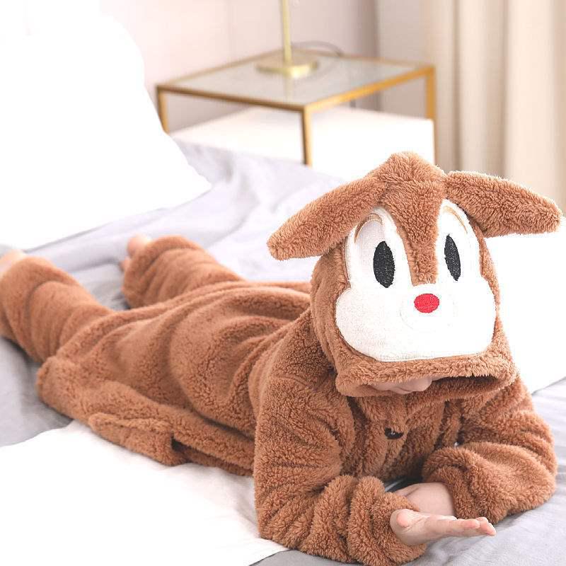 Детский комплект из кораллового флиса для пижамы и халата - Милый дизайн для мальчиков и девочек, Плюс вельвет для осени и зимы