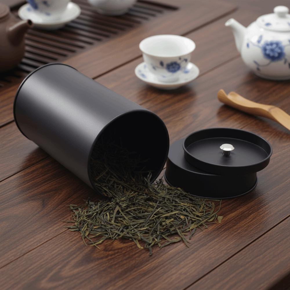 Dust-resistant Tinplate Tea Canister Double Seal Lid Tea Can Solid Color Tea Storage Box Candy