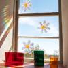 Flower Daisies Colorful Sunlight Static Stickers Window Window Glass Self-adhesive Decorative Wall Stickers