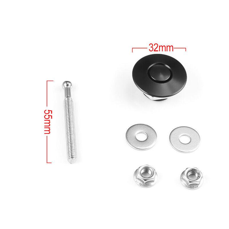 4pcs Black Push Button Quick Release Car Bumper Hood Pin Bonnet Lock Latch Clip For All Car Models