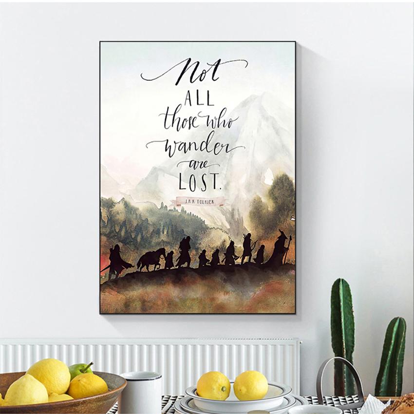 Wall Art Canvas Painting Picture J.R.R. Tolkien Quotes Prints for Living Room Home Decor Fantasy Literature Movie Poster