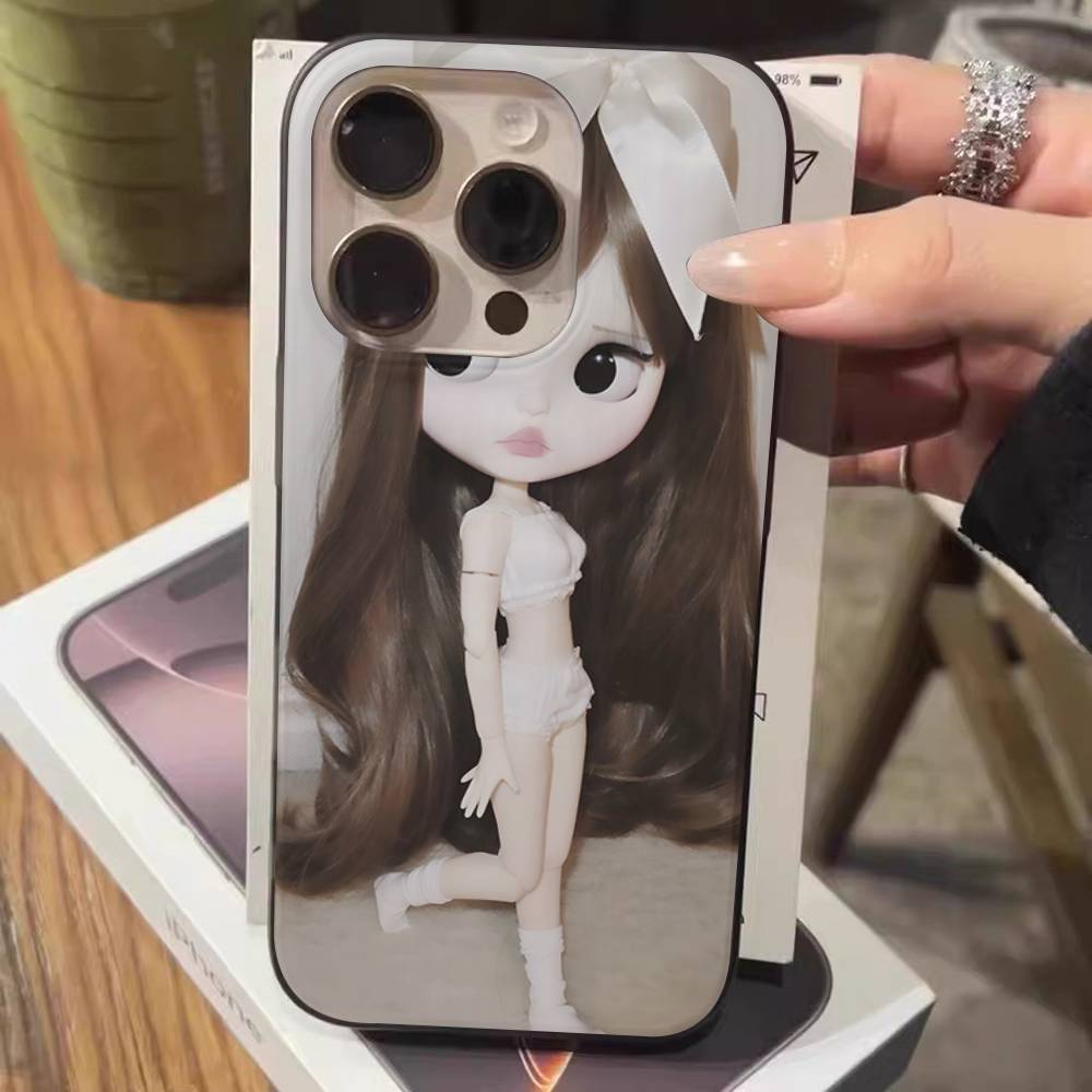 Темная милая кукла Арт для IPhone 16 15 14 13 12 11 17 Pro Max Plus Волна Гофрированный чехол для телефона Защитный от падения
