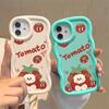 For Infinix Hot 40i 30i Smart 8 OPPO A18 A38 A58 A60 A78 Reno12 FS Vivo Y18 Y28 Y36 Y22s Y17s Cute Tomato Pattern Wave Edge Soft Silicone Case