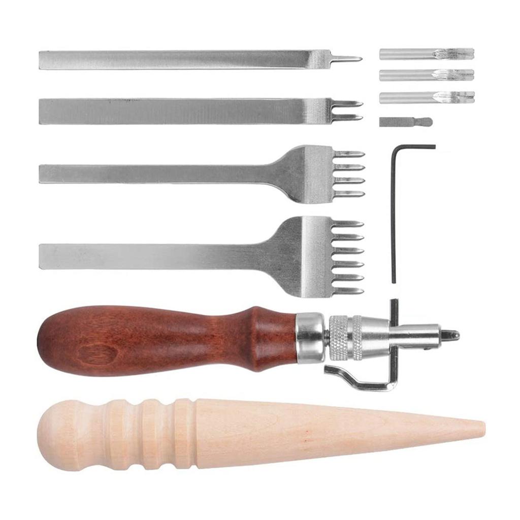 Leather Working Tool Leather Craft Tool Set Leather Edges Polisher Leather Groover for DIY Leather Hand Stitching Sewing