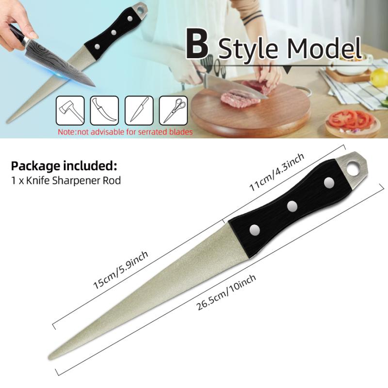 Точилка для кухонных ножей Алмазный конический напильник Точилка для ножей Заточка изогнутой поверхности для ножей Ножницы Хонинговальный брусок Кухонный шлифовальный инструмент