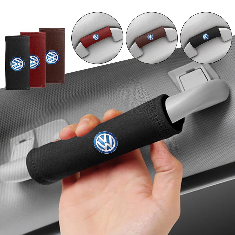 abcd1 2PCS Car Door Inner Handle Protective Cover Fur Protector Case Accessories For Volkswagen VW Passat Golf Tiguan Scirocco