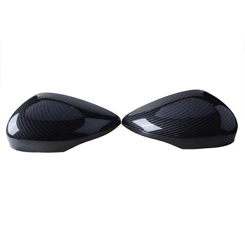 Pair Fits Ford Fiesta 2011-2017 Side Rear View Mirror Cover Trim Carbon Fiber