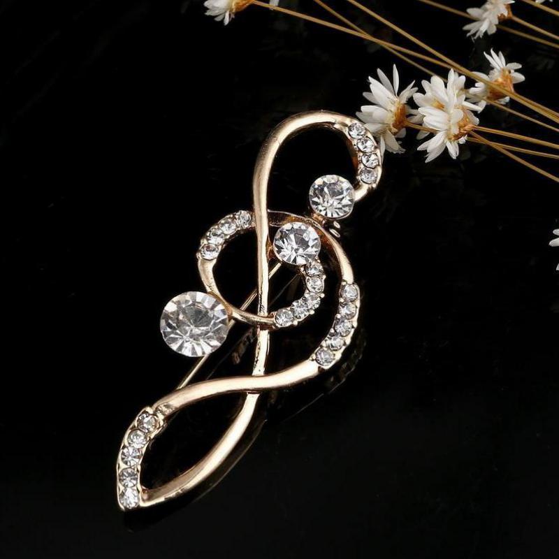 Korean Version Of The Small Fresh Beating Notes Pin Scarf Buckle Coat Accessories Temperament Flower Rhinestone Brooch Pin