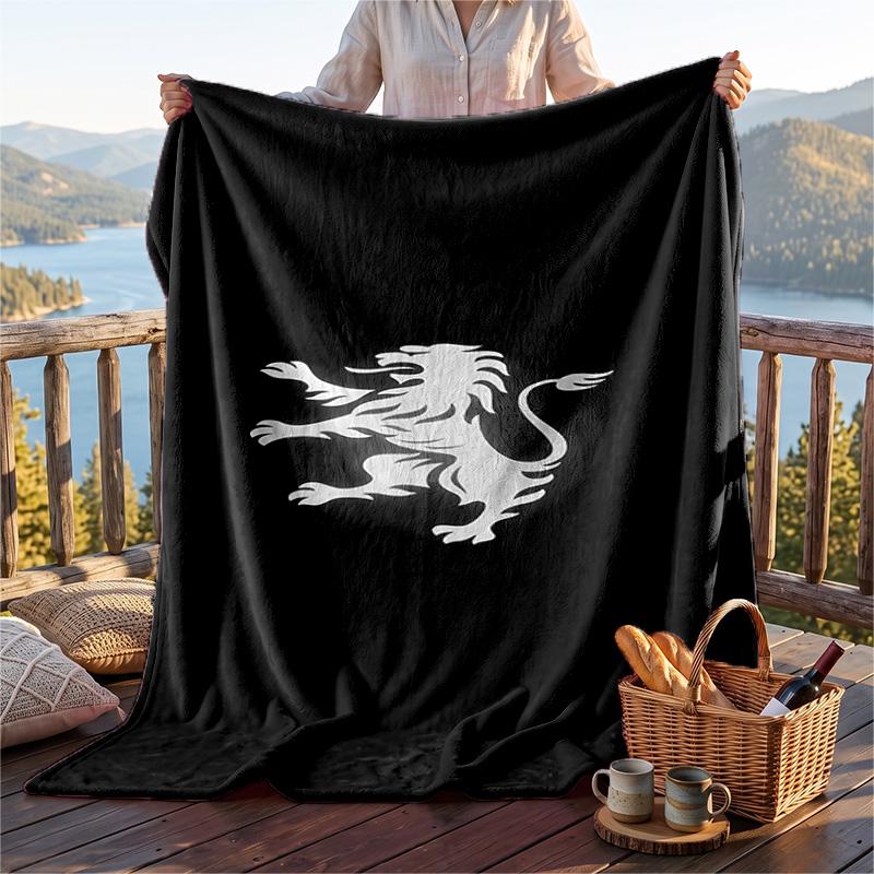 Warm Flannel Blanket Sporting Cp Pattern, Lightweight Comfortable Throw Blanket for Bed Sofa Use