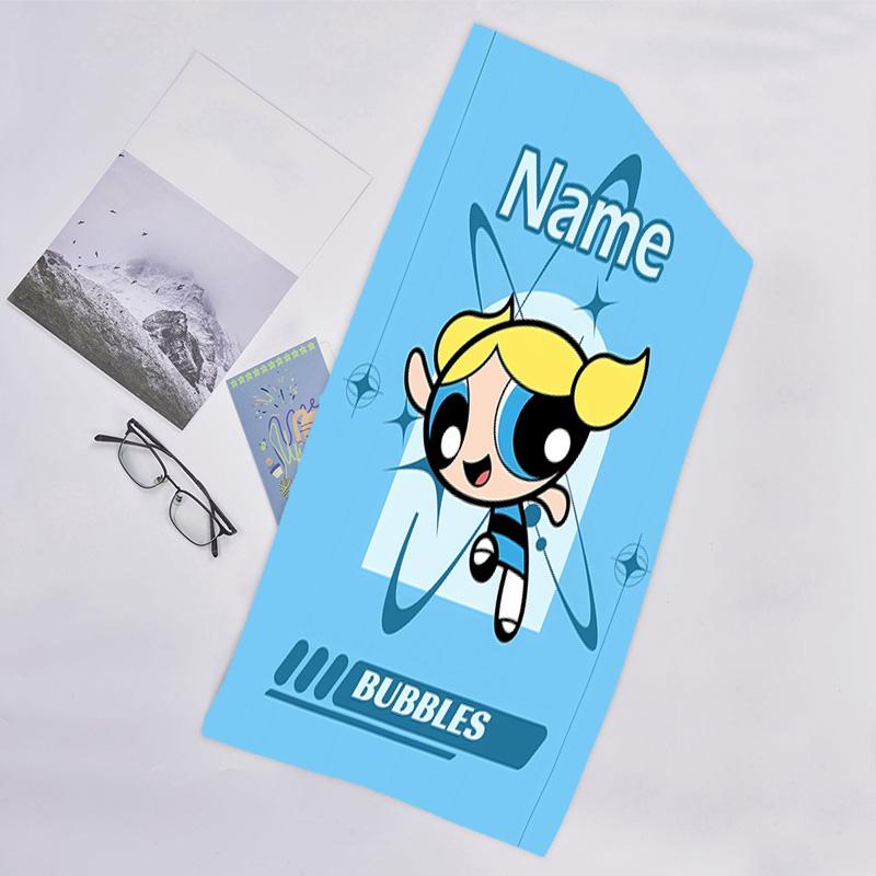 1pc The Powerpuff Girls2 Beach Towel with Custom Name, Beach/Swimming/Bath/Picnic/Camping Towel, Suitable for Seaside Beaches