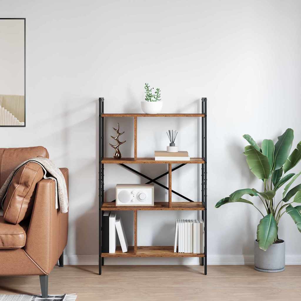 Vintage Wood Bookshelf 75 x 30 x 123.5 cm Engineered Wood