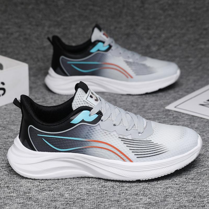 Мужская обувь 2024 года, летняя дышащая повседневная обувь, мужская корейская универсальная мягкая подошва, нескользящая кроссовка для бега, сетчатые кроссовки Tenis Masculino