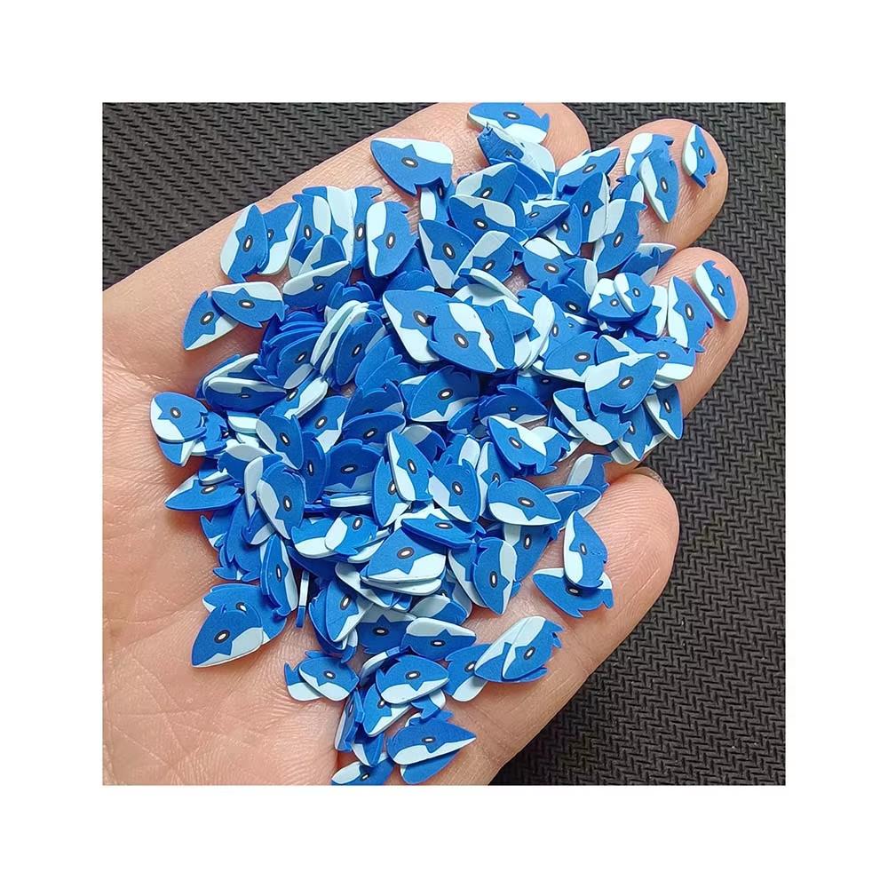 1kg Blue Shark Fish Animal Polymer Clay Slices Slime Filling Kids Craft Projects Gift Christmas Valentine Decorations