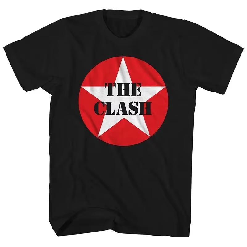 Streetwear Y2k The Clash Band Tshirt London Calling Guitarists Guitar Case Rock Band Street Hip Hop Shortsleeved Tshirt