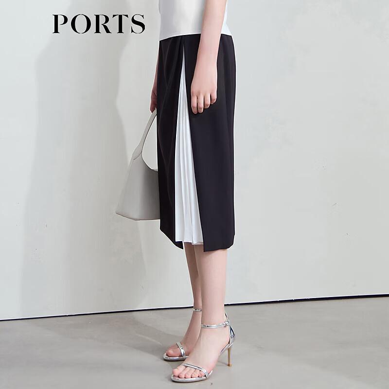 PORTS Women's Patchwork Beaded Midi Skirt