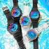 Casio Серия с двойным ЖК/стрелочным дисплеем, серия с неоновыми восьмиугольниками, водонепроницаемый механизм с цветным лазерным зеркалом, кварцевый механизм, полимерный ремешок, GA-2100SR-1APR
