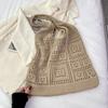 Hollow Knitting Shoulder Bag Woven Shopping Handbag Vintage Beach Tote Bag  Outdoor/Travel