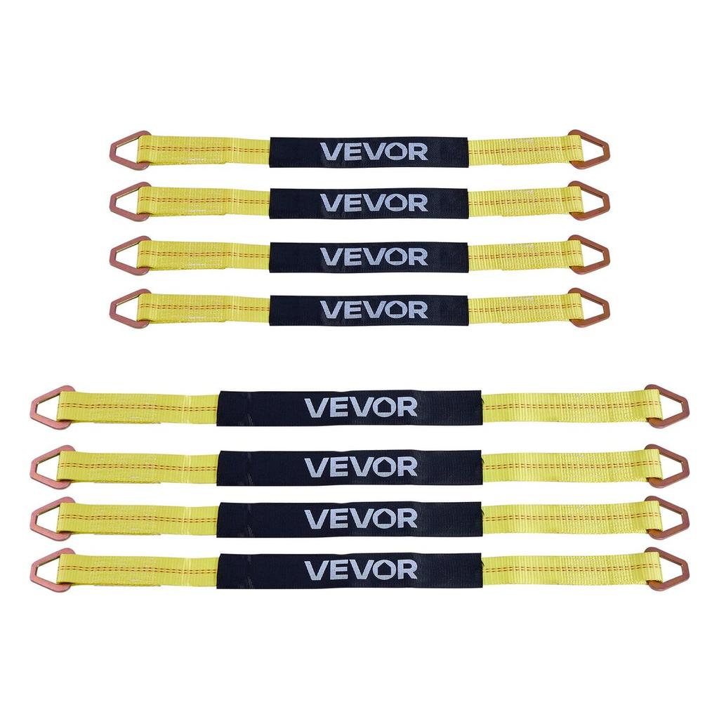 Wheel Chock Tie-Down Kit, Axle Type Trailer Tie Down Strap, Car Tie Down Kit with Break Strength 4540 kg, Working Load 1512 kg, Trailer Ratchet Strap