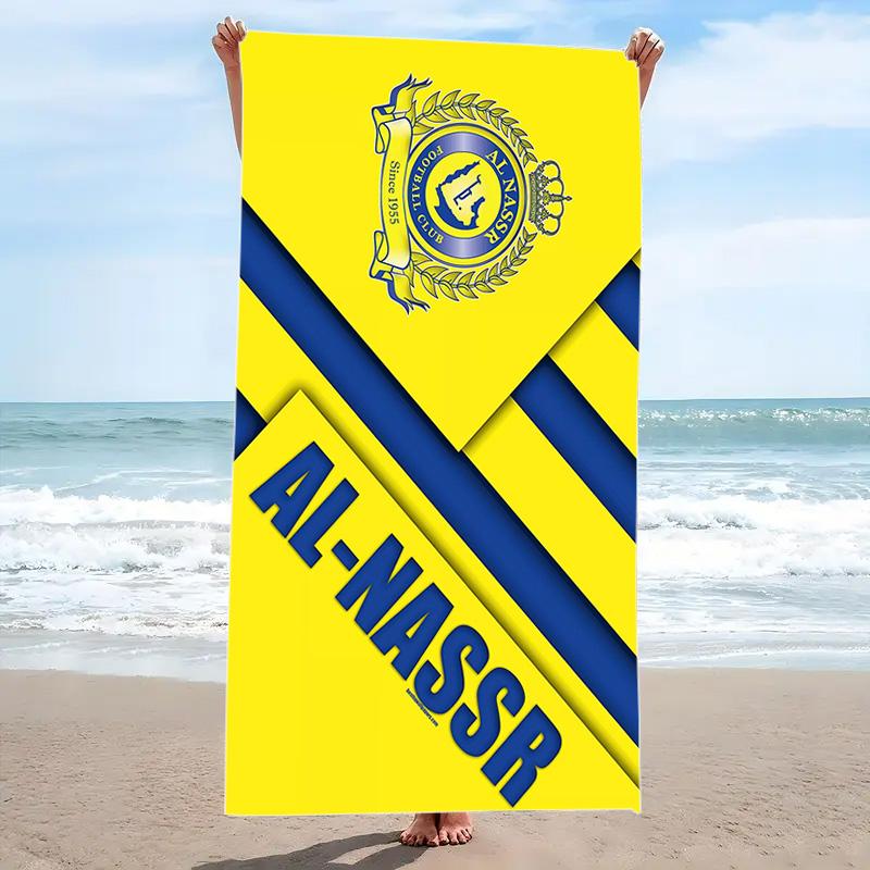 Пляжное полотенце с принтом Al-Nassr, большое, мягкое, быстросохнущее, для пляжа, кемпинга, плавания