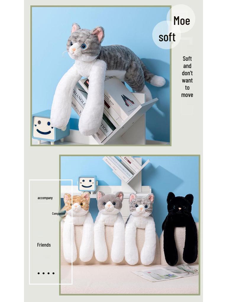 Hugging Jilly Laying Cat Plush Doll - Comforting Gift for Girlfriend